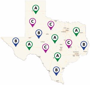 East Chambers ISD – B, Anahuac ISD – C, Barbers Hill ISD – A, Hamshire-Fannett ISD – C