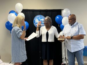 Chamber County Dems Reset – Stowell resident Paula West is sworn in as Chairman of the Chambers County Democratic Party